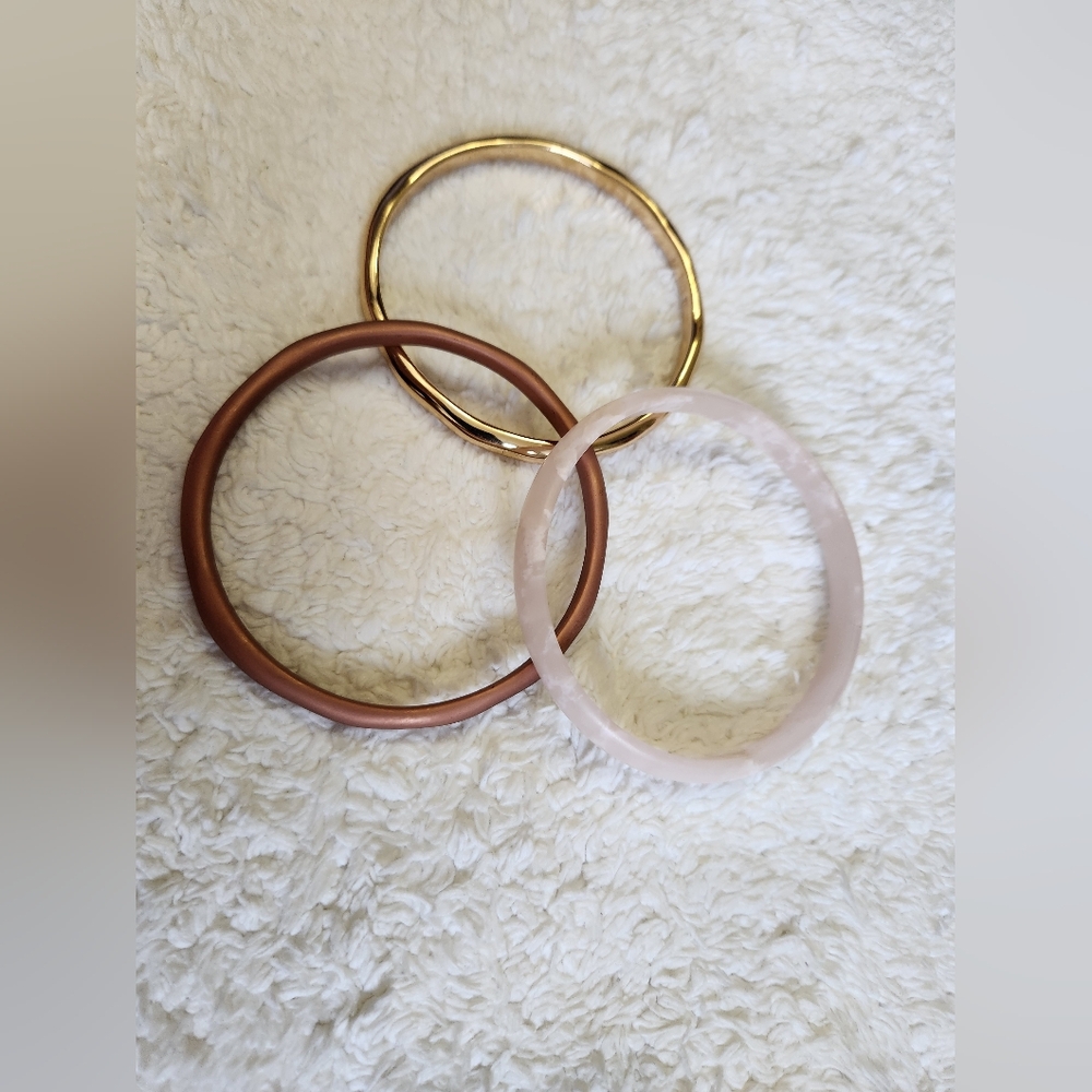 Bangle set- Gold, Brown, and Light Pink